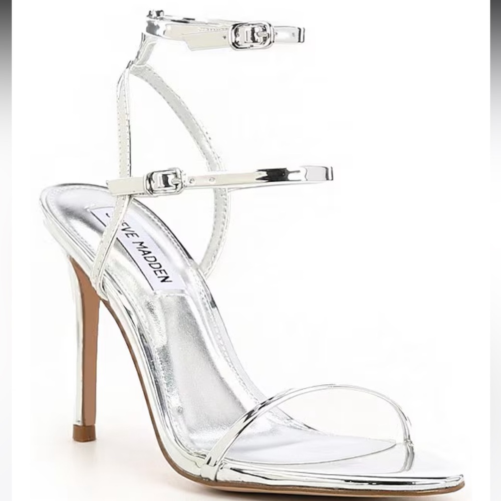 Theresa Metallic Stiletto Buckle Strap Dress Sandals size 8.5